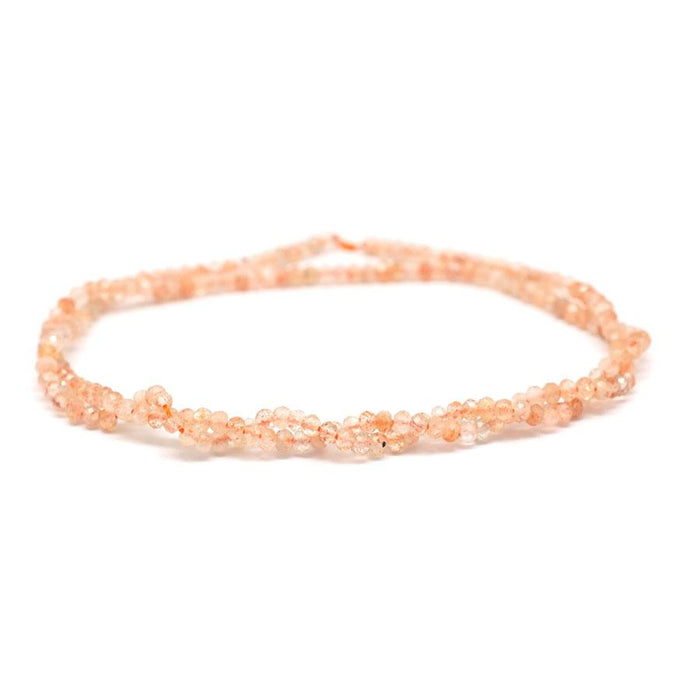 Sunstone Faceted 3mm Rondelle - 15-16 Inch