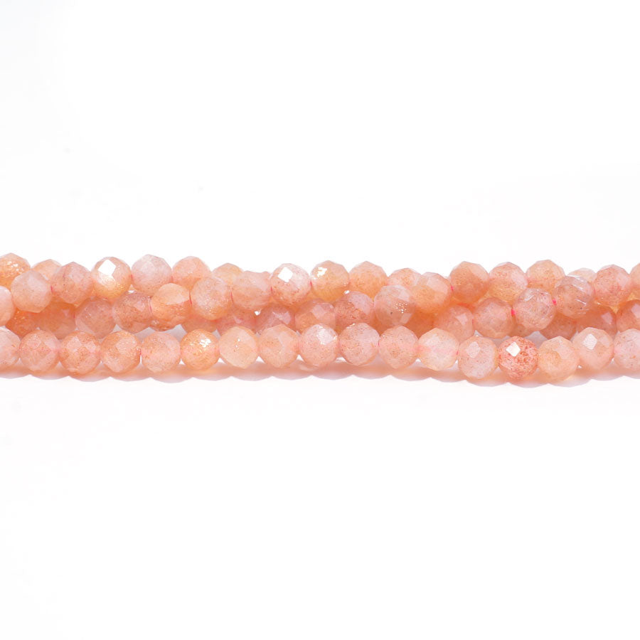 Golden Sunstone 4mm Round Faceted AA Grade - 15-16 Inch
