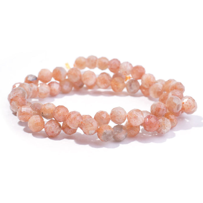 Golden Sunstone 6mm Round Faceted A Grade - 15-16 Inch