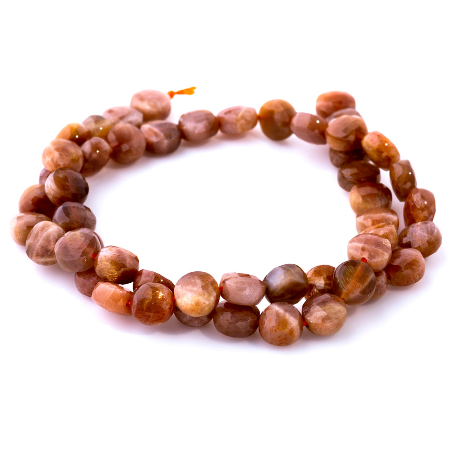 Golden Sunstone 8mm Coin Faceted - 15-16 Inch