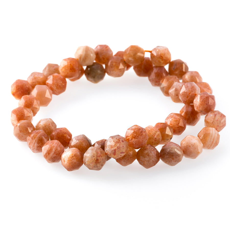 Golden Sunstone 8mm Double Heart Faceted - 15-16 Inch