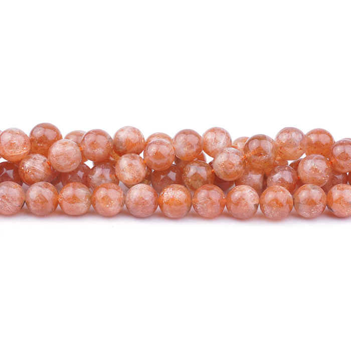 Golden Sunstone Natural 8mm Round AA Grade - 15-16 Inch