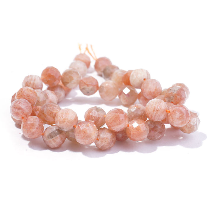 Golden Sunstone 8mm Round Faceted A Grade - 15-16 Inch