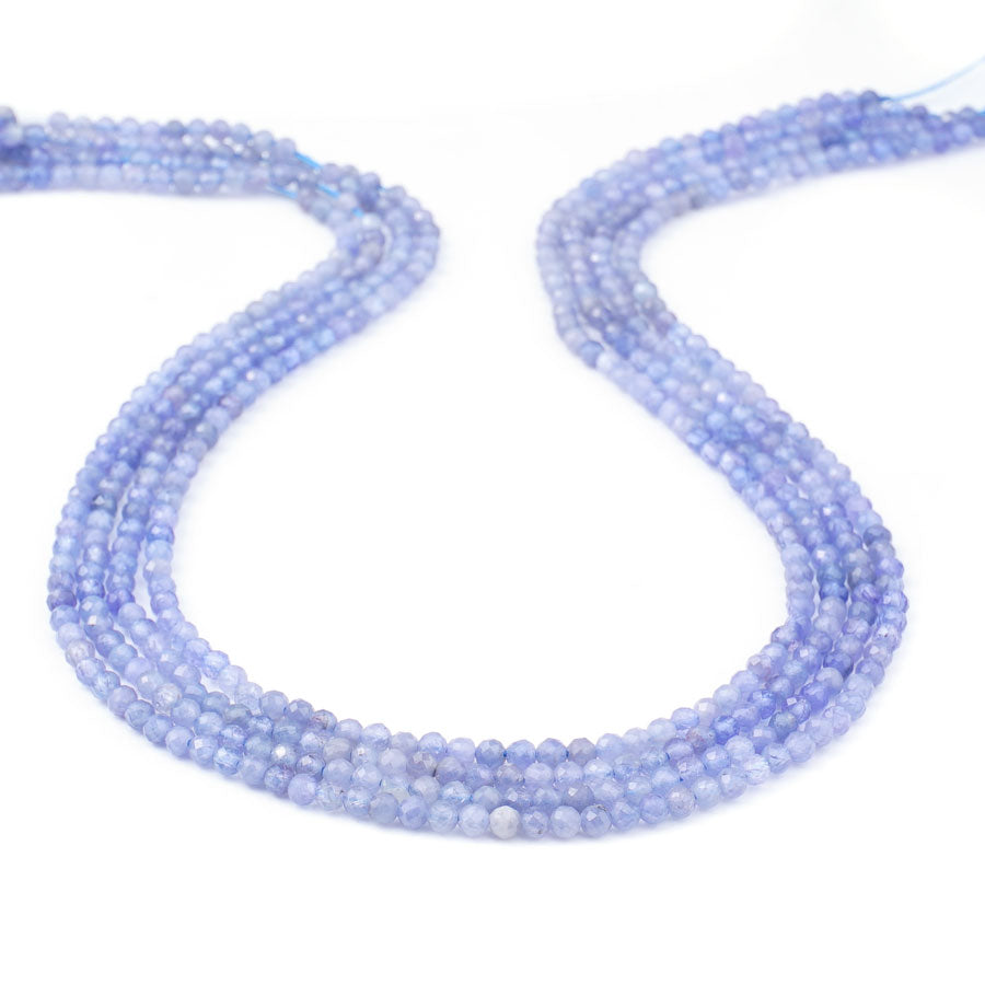 Tanzanite 3mm Banded Microfaceted Round AA Grade - 15-16 Inch