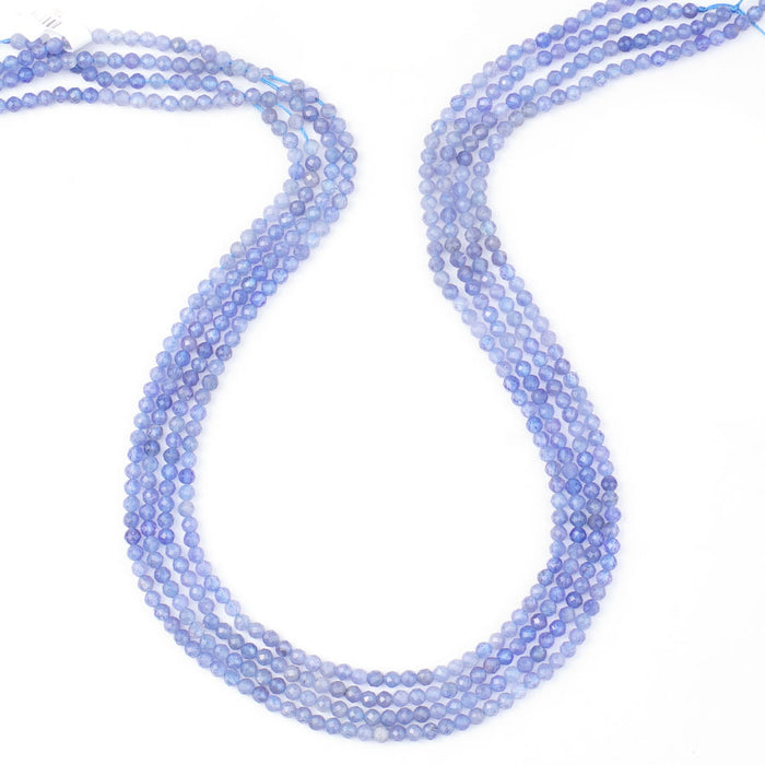 Tanzanite 3mm Banded Microfaceted Round AA Grade - 15-16 Inch