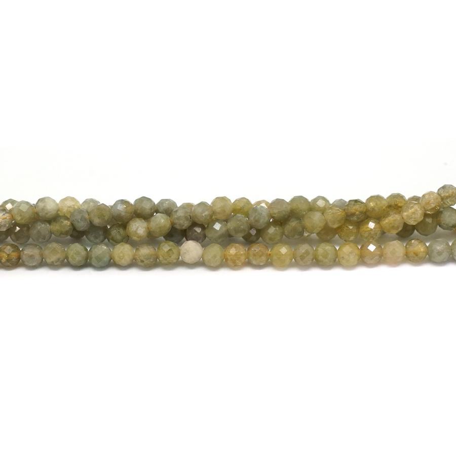Tanzanite Faceted, Yellow & Grey Banded 3mm Round - 15-16 Inch