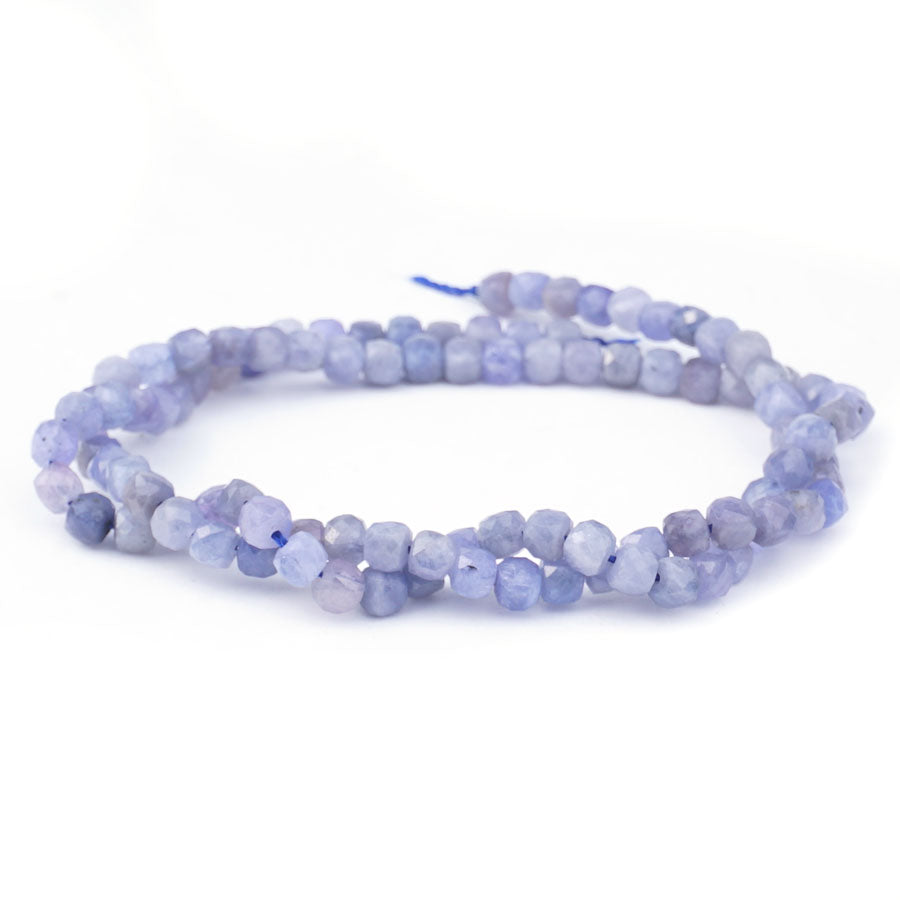 Tanzanite 4mm Cube Faceted A Grade - 15-16 Inch