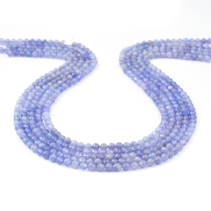 Tanzanite 4mm Round Faceted Banded - 15-16 Inch