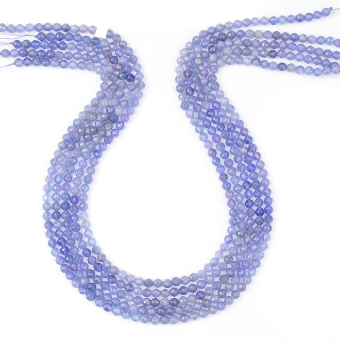 Tanzanite 4mm Round Faceted Banded - 15-16 Inch