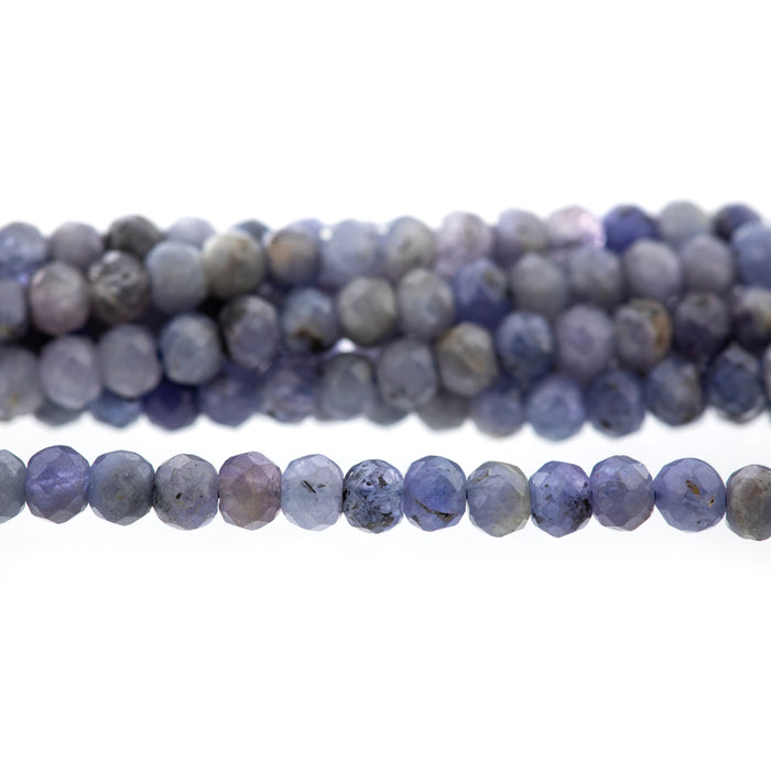 Tanzanite 4mm Rondelle Faceted A Grade - 15-16 Inch