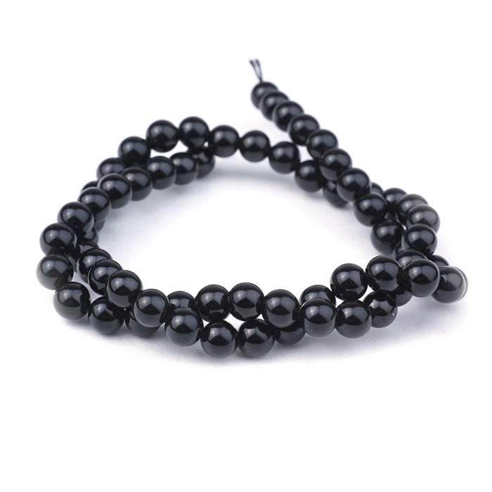 Tektite Natural 6mm Round - 15-16 Inch