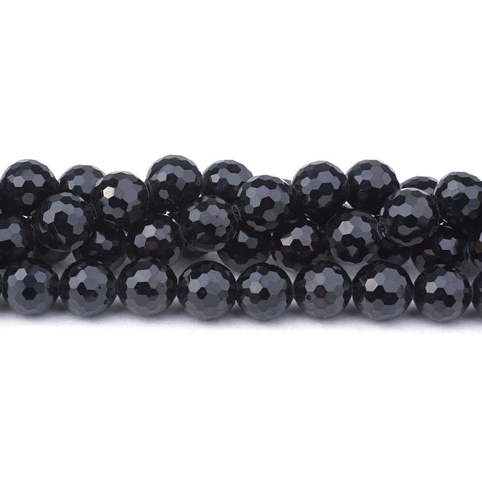 Tektite Natural 8mm Round Faceted - 15-16 Inch