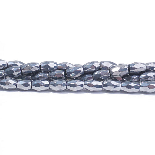 This is a Dakota Stones 4x6mm Terahertz Rice Gemstone strand with faceted beads in 15-16 inch strand.