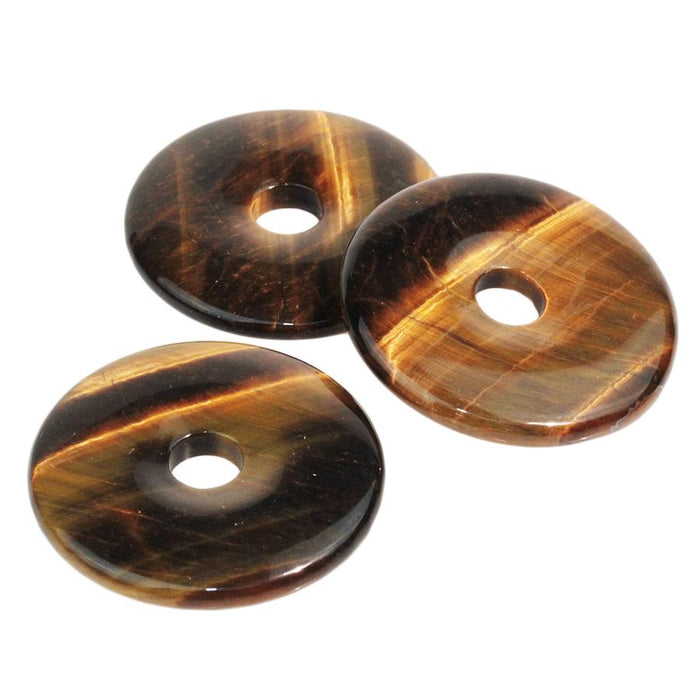 Tiger Eye 40mm Donut Pendant