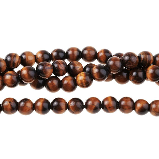 Tiger Eye 8mm Round Large Hole 8-Inch