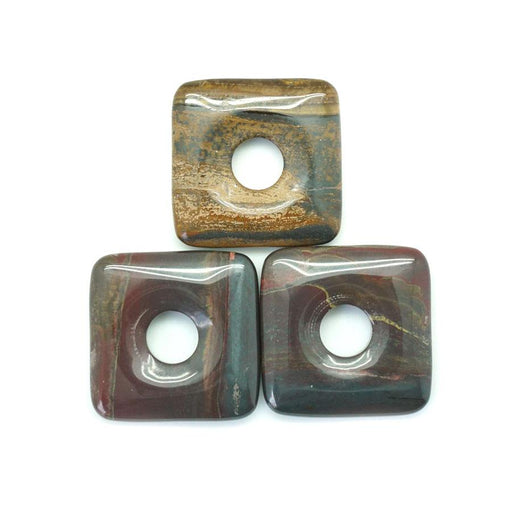 Tiger Iron  40mm Square Donut - Pendant