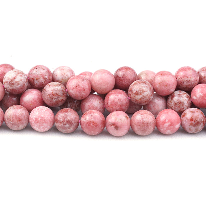 Thulite 10mm Round - 15-16 Inch