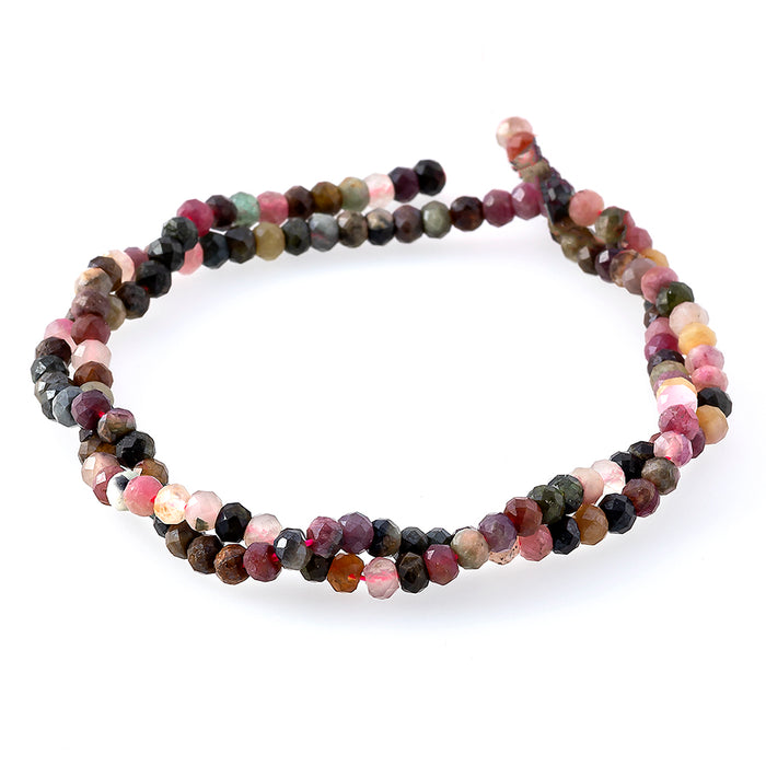 Tourmaline Multi Plated 3X4mm Rondelle Faceted - 15-16 Inch - CLEARANCE