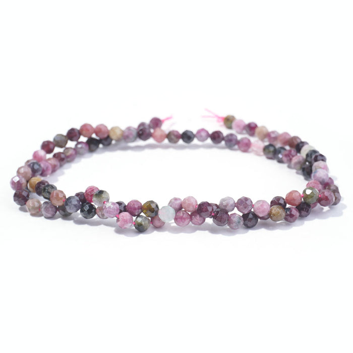 Multi Tourmaline 4mm Microfaceted Round - 15-16 Inch