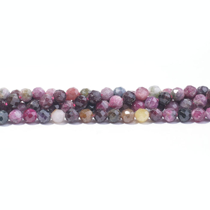 Multi Tourmaline 4mm Microfaceted Round - 15-16 Inch