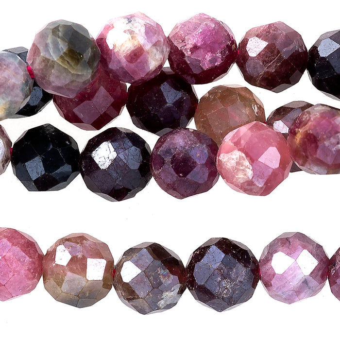 Tourmaline Multi Plated 4mm Round Faceted - 15-16 Inch - CLEARANCE