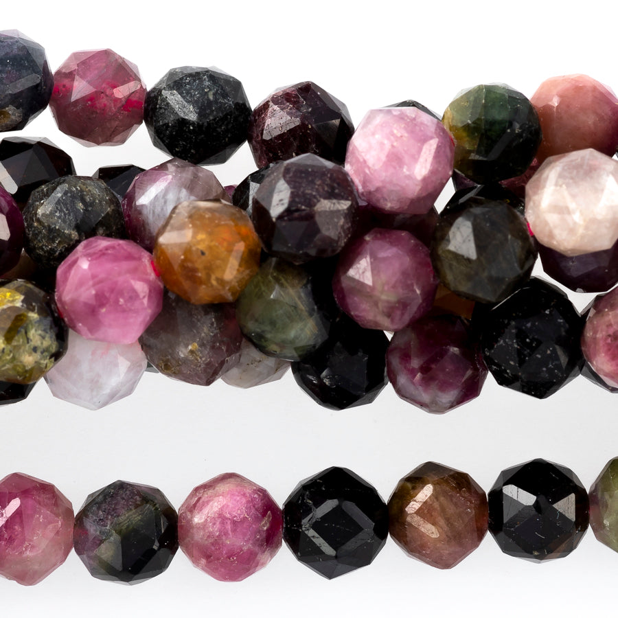Multi Tourmaline 6mm Double Heart Faceted - 15-16 Inch