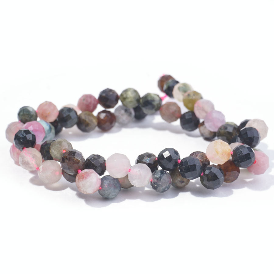 Multi Tourmaline 6mm Round Faceted- 15-16 Inch