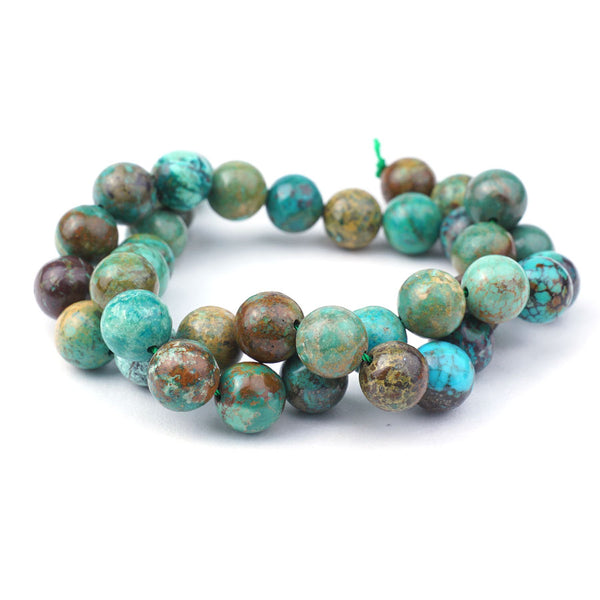 Hubei Turquoise 10mm Multi Round - 15-16 Inch — Dakota Stones