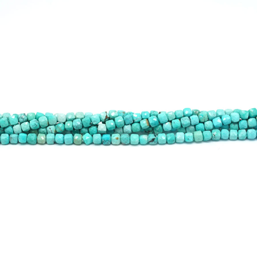 Hubei Turquoise 2mm Faceted Cube - 15-16 Inch
