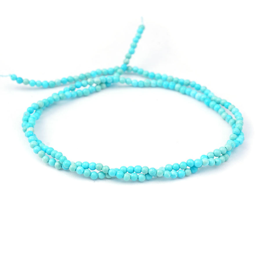 Hubei Turquoise 2mm Round Faceted AAA Grade - 15-16 Inch