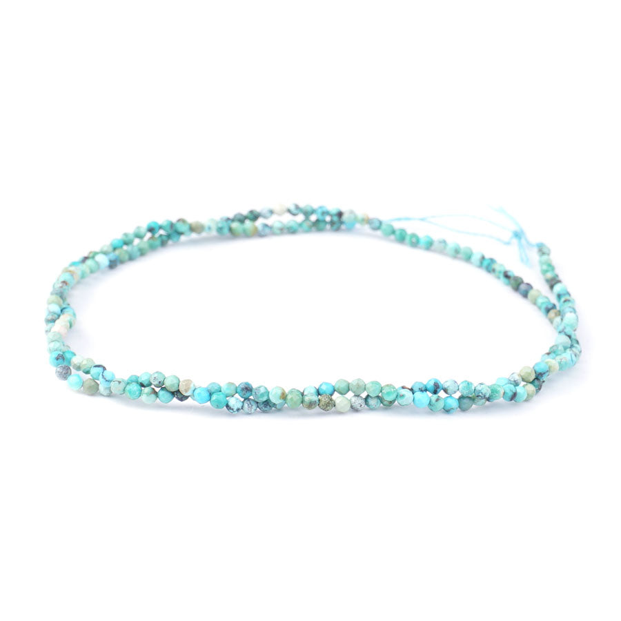 Hubei Turquoise Natural Light Blue 2mm Round Faceted A Grade - 15-16 Inch