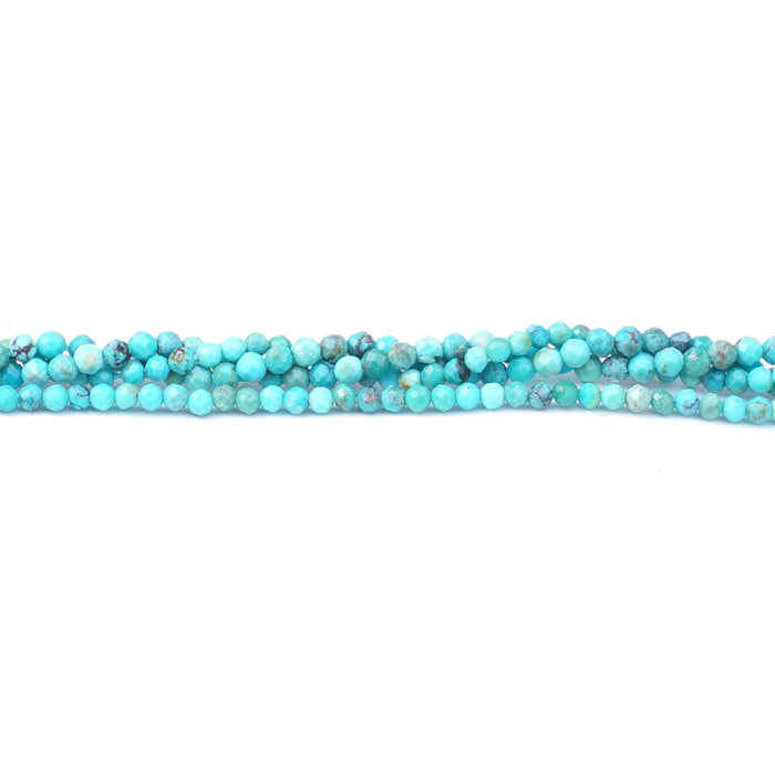 Hubei Turquoise 2mm Microfaceted Round AA Grade - 15-16 inch