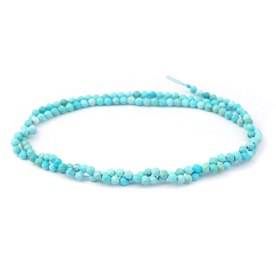 Hubei Turquoise 2mm Light Blue Round Faceted AA Grade - 15-16 Inch