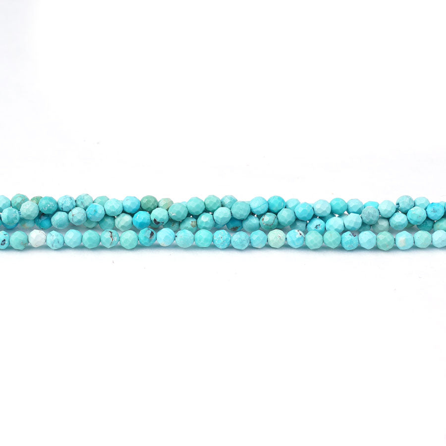 Hubei Turquoise 2mm Light Blue Round Faceted AA Grade - 15-16 Inch