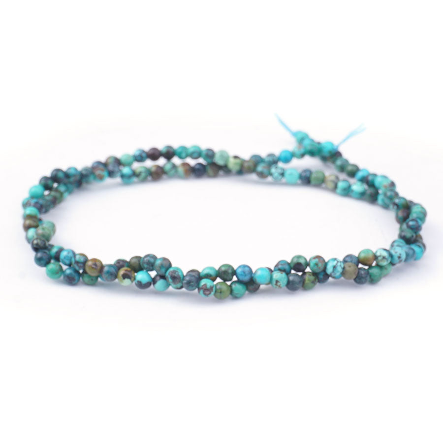 Hubei Turquoise 3mm Round Matrix A Grade - Limited Editions - 15-16 inch