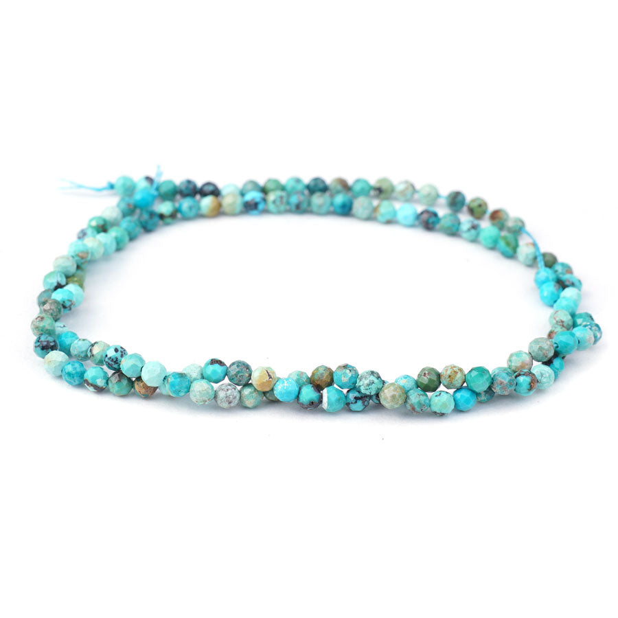 Hubei Turquoise 3mm Light Blue Round Faceted A Grade - 15-16 Inch