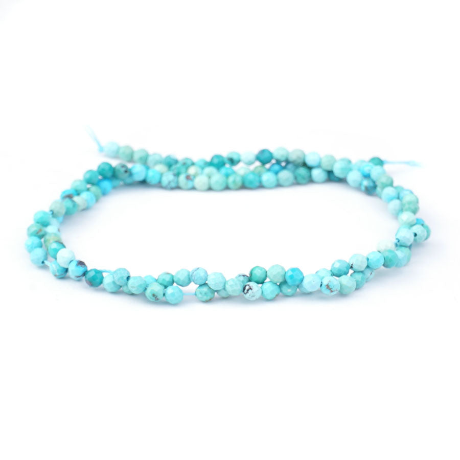 Hubei Turquoise 3mm Mirofaceted Round Light Blue AA Grade - Limited Editions - 15-16 inch