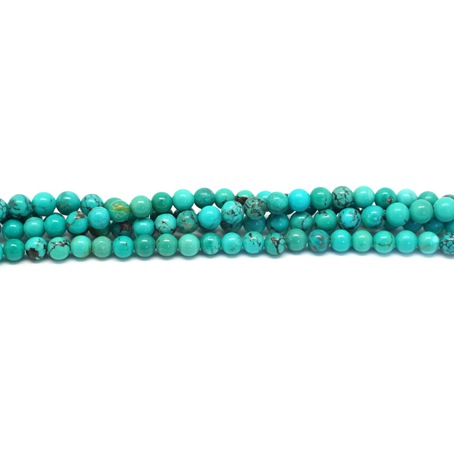 Turquoise Hubei, A Grade 4mm Round - 15-16 Inch