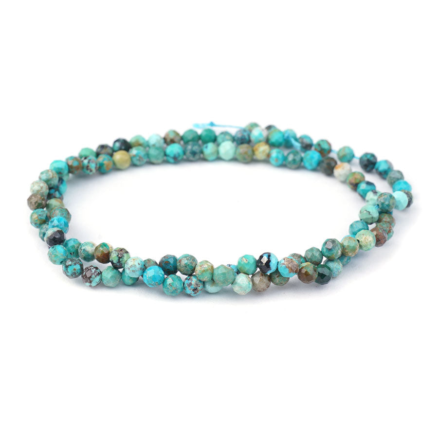 Hubei Turquoise 4mm Light Blue Round Faceted A Grade - 15-16 Inch