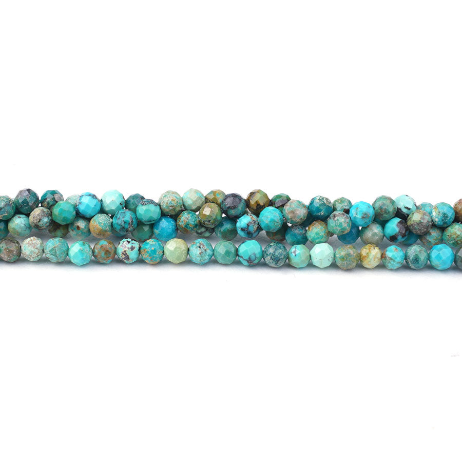Hubei Turquoise 4mm Light Blue Round Faceted A Grade - 15-16 Inch