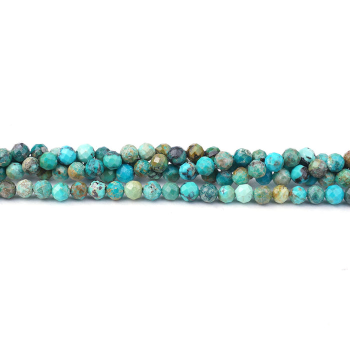 Hubei Turquoise 4mm Light Blue Round Faceted A Grade - 15-16 Inch