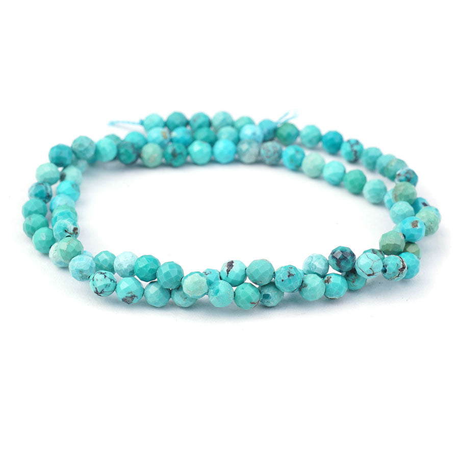 Hubei Turquoise 4mm Round Faceted AA Grade - 15-16 Inch