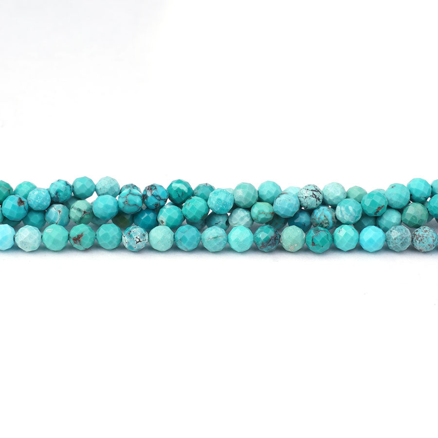 Hubei Turquoise 4mm Round Faceted AA Grade - 15-16 Inch