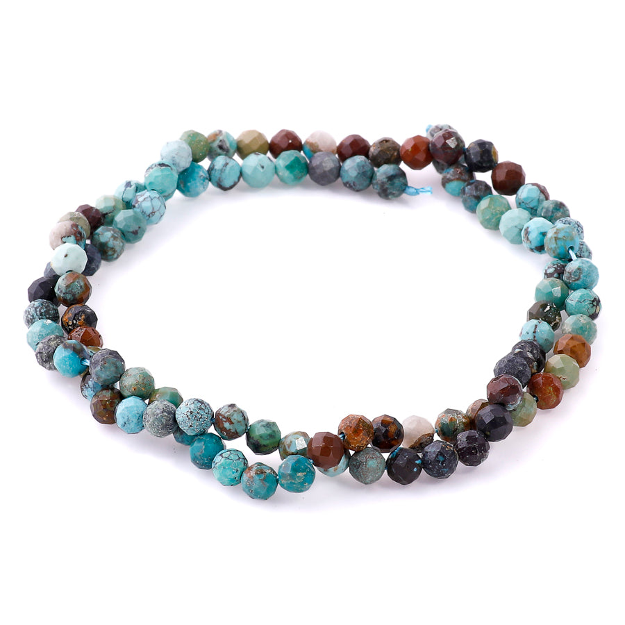 Hubei Turquoise Faceted Banded 4mm Round - 15-16 Inch