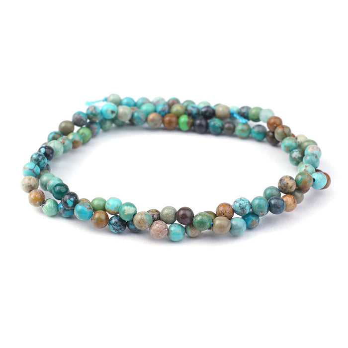 Hubei Turquoise 4mm Multi Round - 15-16 Inch