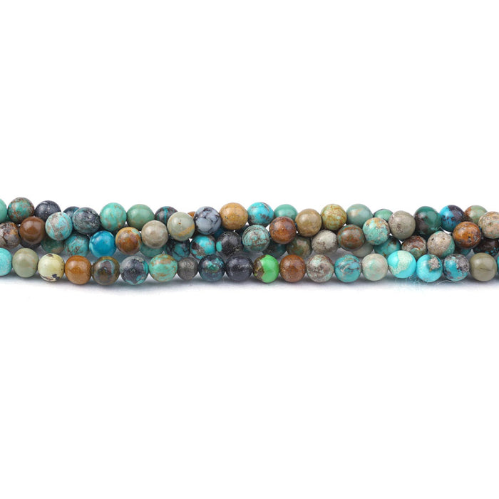 Hubei Turquoise 4mm Multi Round - 15-16 Inch