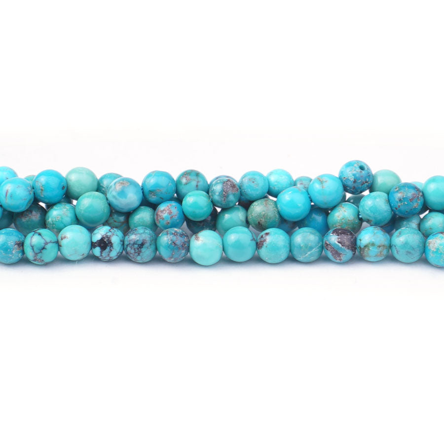 Hubei Turquoise 5mm Round Blue Green AA Grade - Limited Editions - 15-16 inch