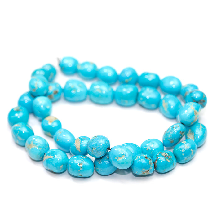 Sleeping Beauty Turquoise 10-12mm Nugget Limited Editions 18" Strand - DSPremier