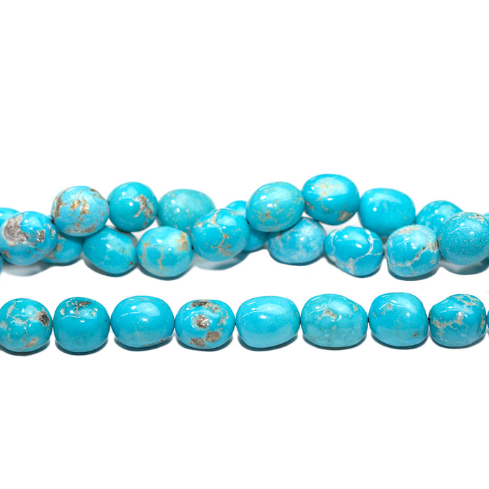 Sleeping Beauty Turquoise 10-12mm Nugget Limited Editions 18" Strand - DSPremier