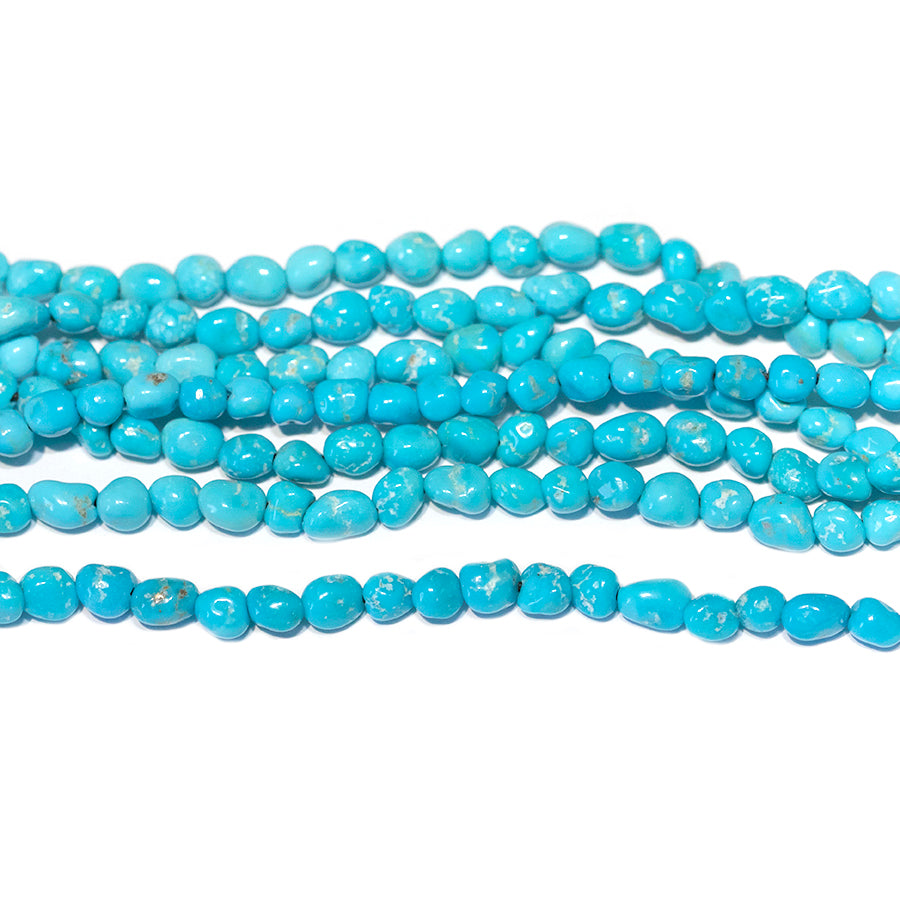 Sleeping Beauty Turquoise 3-4mm Nugget Limited Editions 18" Strand - DSPremier